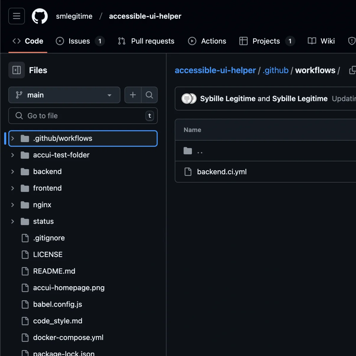 Github accordion focus on header example