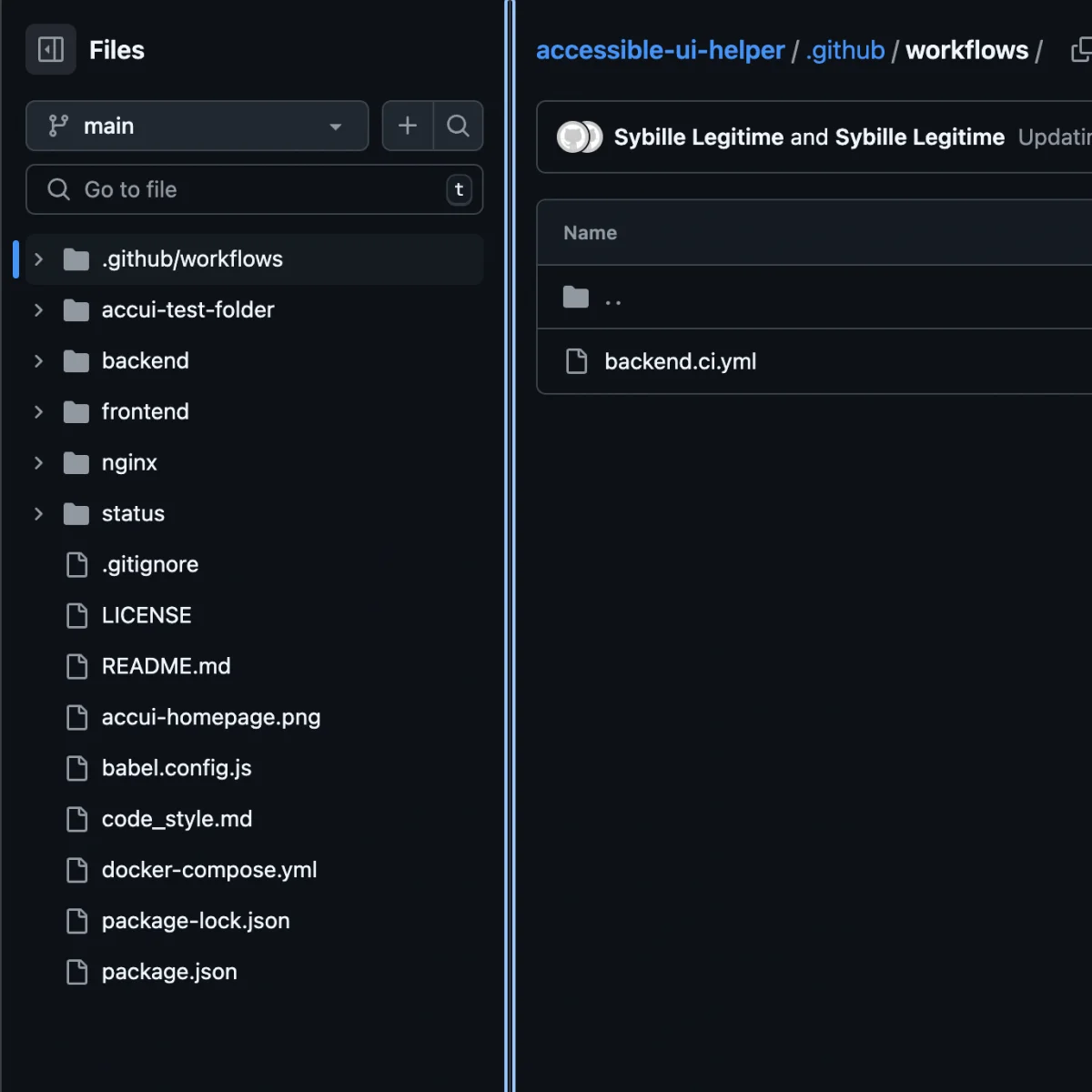 Github accordion focus on content example