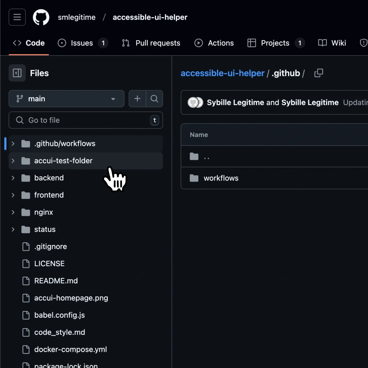 Github accordion hover example