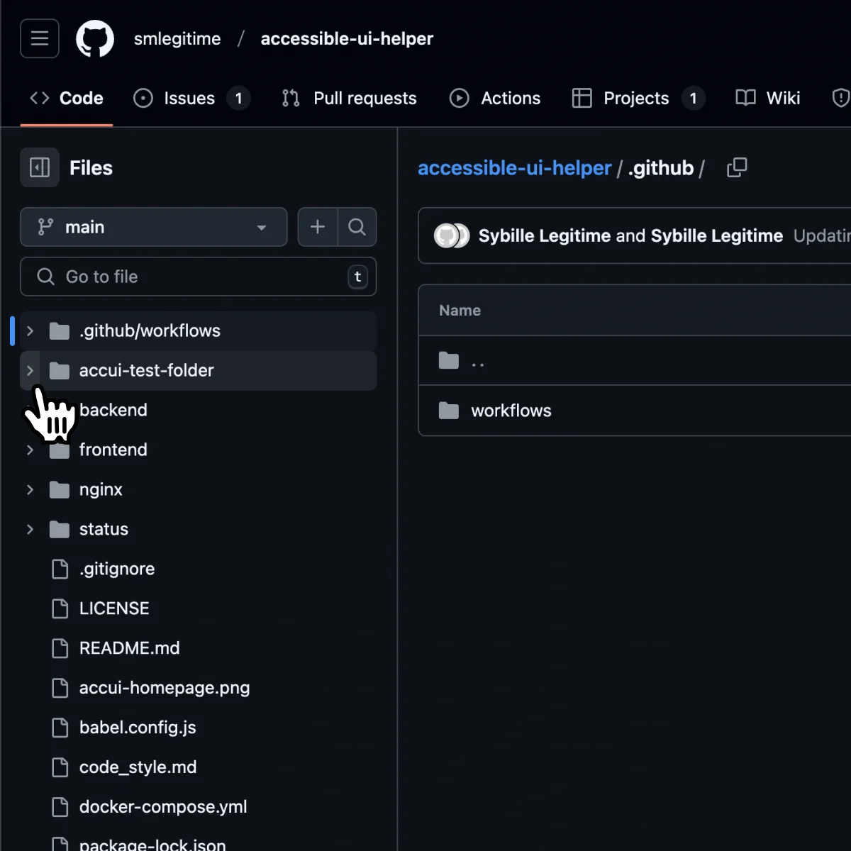 Github accordion tool tip example