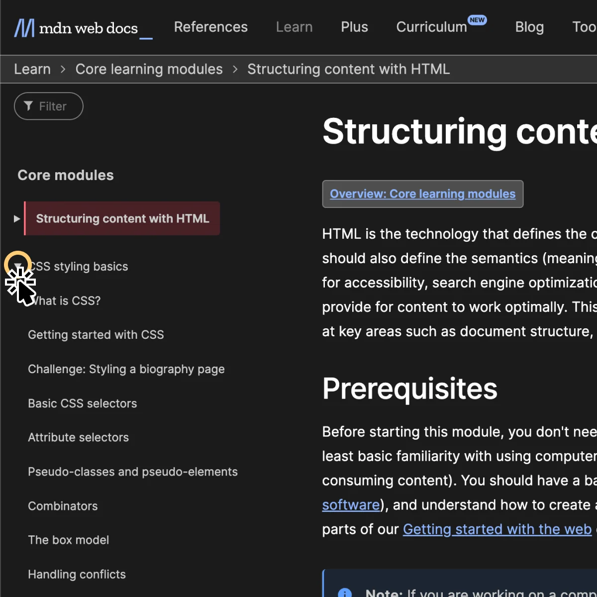 Mdn accordion click on header example