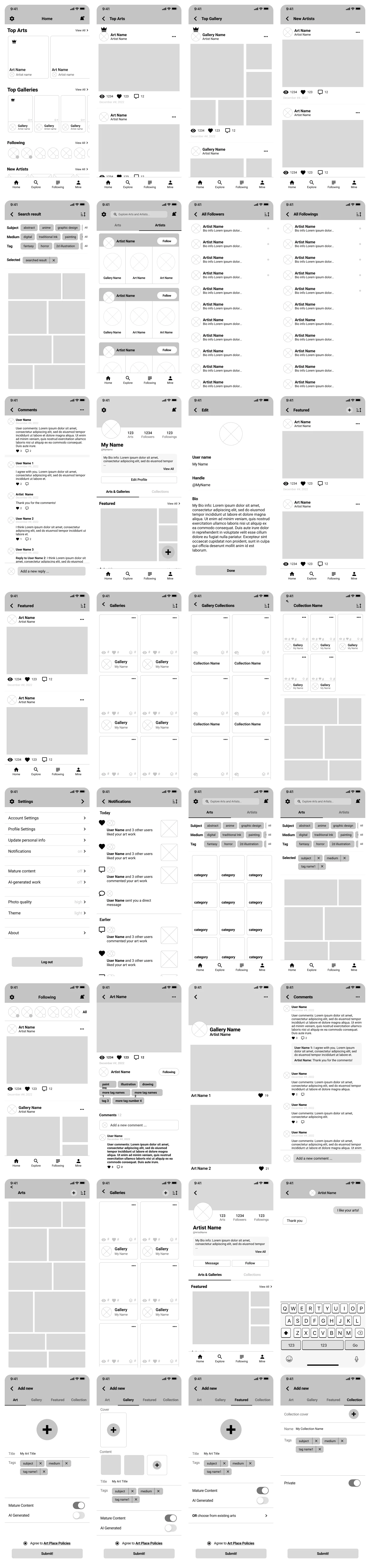 Digital Lo-Fi Wireframe