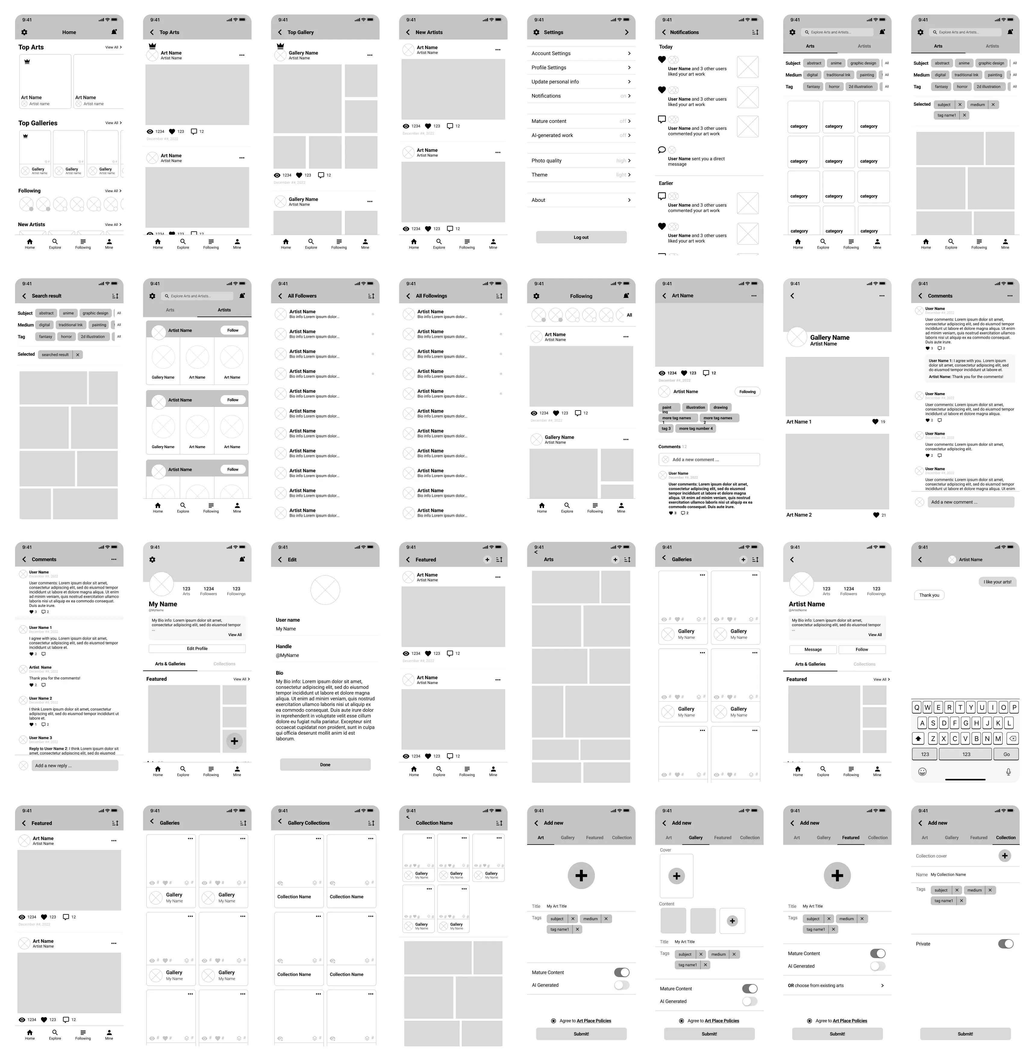 Digital Lo-Fi Wireframe
