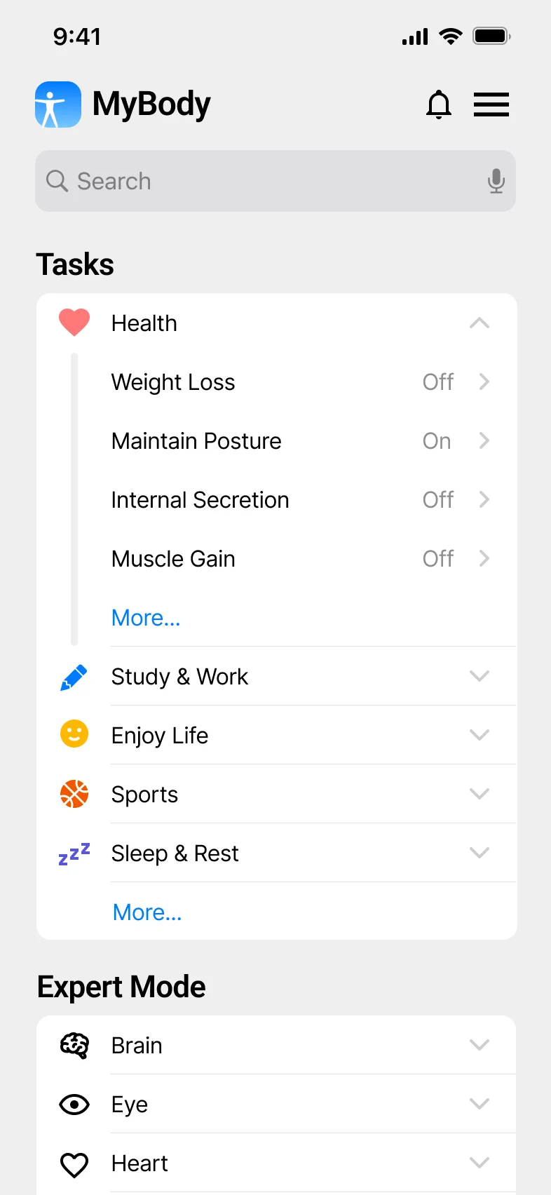 MyBody App Design