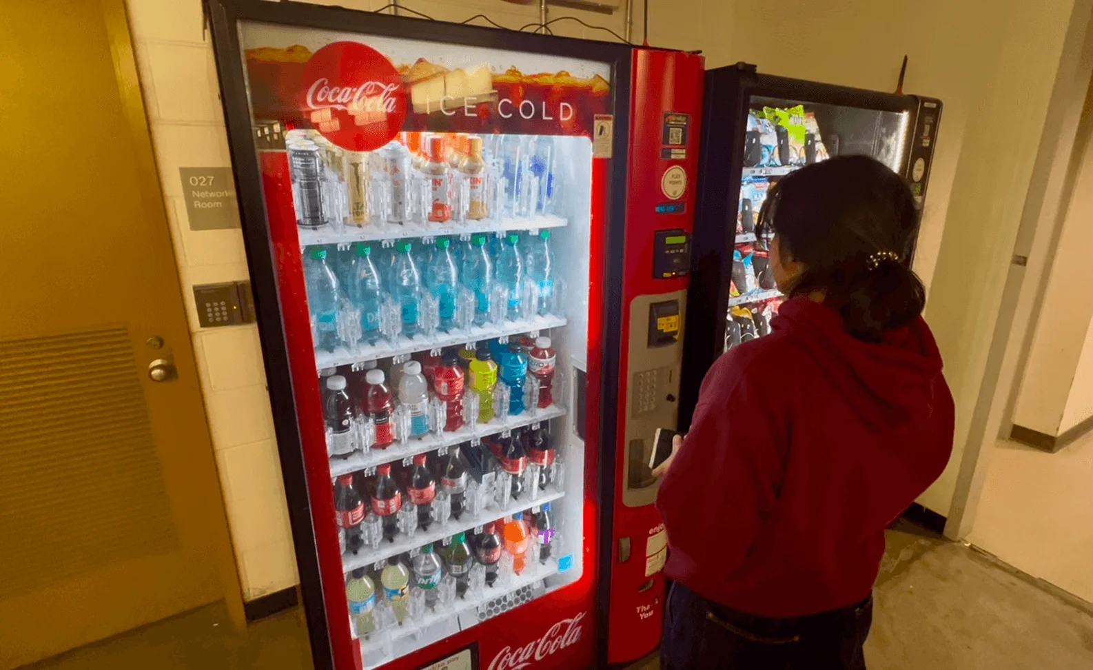 Participant3 looking at the vending machine